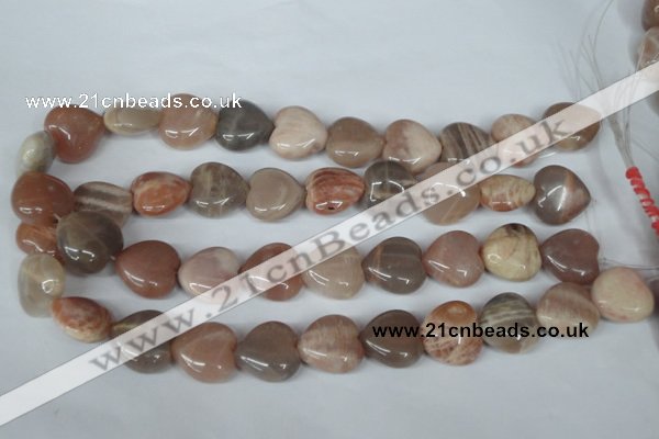 CMS528 15.5 inches 20*20mm heart moonstone beads wholesale