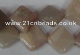 CMS531 15.5 inches 15*15mm diamond moonstone beads wholesale