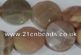 CMS558 15.5 inches 20mm faceted coin moonstone beads wholesale