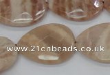 CMS56 15.5 inches 22*30mm faceted flat teardrop moonstone beads