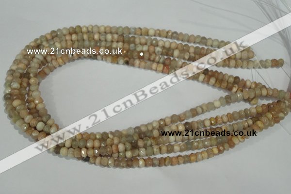 CMS563 15.5 inches 4*6mm faceted rondelle moonstone beads wholesale