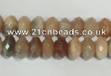 CMS565 15.5 inches 6*10mm faceted rondelle moonstone beads wholesale