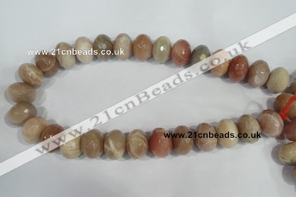 CMS568 15.5 inches 15*20mm faceted rondelle moonstone beads wholesale