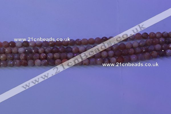 CMS570 15.5 inches 6mm faceted round moonstone gemstone beads
