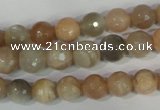 CMS571 15.5 inches 8mm faceted round moonstone beads wholesale