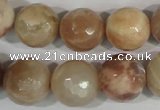 CMS574 15.5 inches 14mm faceted round moonstone gemstone beads