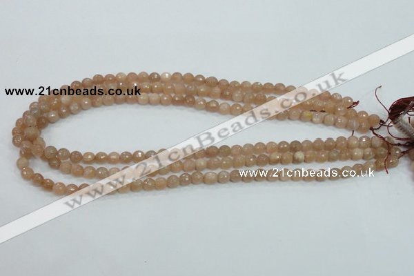 CMS58 15.5 inches 6mm faceted round moonstone gemstone beads