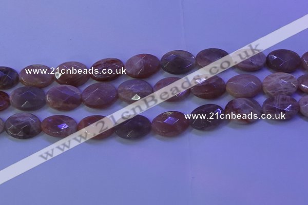 CMS586 15.5 inches 13*18mm faceted oval moonstone gemstone beads