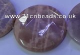 CMS595 15.5 inches 35mm faceted coin moonstone gemstone beads