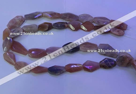 CMS597 15.5 inches 13*20mm - 15*28mm faceted freeform moonstone beads