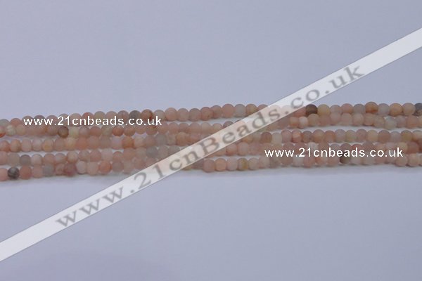 CMS600 15.5 inches 4mm round matte natural moonstone beads