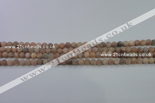 CMS601 15.5 inches 6mm round matte natural moonstone beads