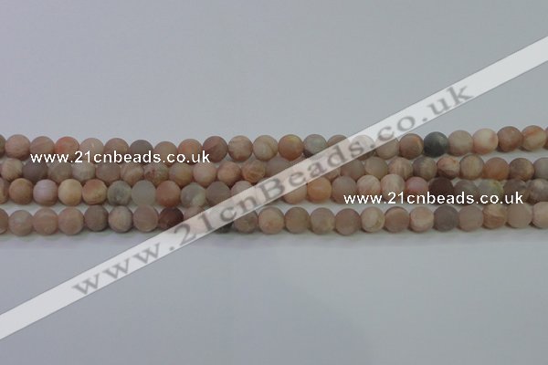 CMS602 15.5 inches 8mm round matte natural moonstone beads