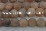 CMS603 15.5 inches 10mm round matte natural moonstone beads