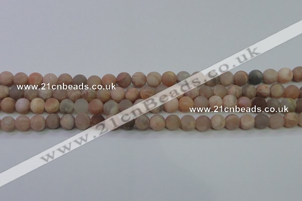 CMS603 15.5 inches 10mm round matte natural moonstone beads