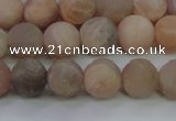 CMS604 15.5 inches 12mm round matte natural moonstone beads