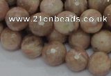 CMS61 15.5 inches 12mm faceted round moonstone gemstone beads