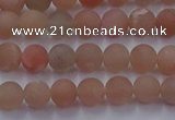 CMS610 15.5 inches 4mm round matte moonstone beads wholesale