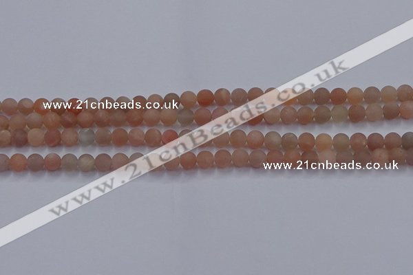 CMS611 15.5 inches 6mm round matte moonstone beads wholesale