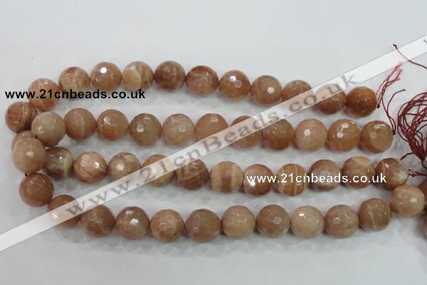 CMS63 15.5 inches 16mm faceted round moonstone gemstone beads