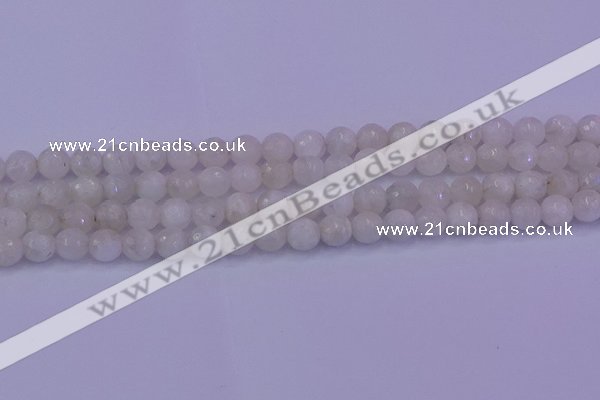 CMS662 15.5 inches 8mm faceted round white moonstone beads