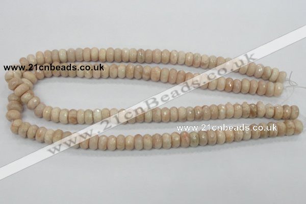 CMS67 15.5 inches 5*10mm faceted rondelle moonstone gemstone beads