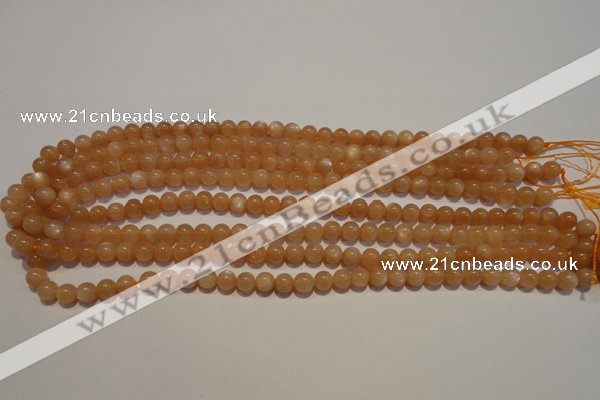 CMS701 15.5 inches 6mm round peach moonstone beads wholesale