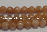 CMS702 15.5 inches 8mm round peach moonstone beads wholesale