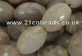 CMS72 15.5 inches 16*20mm faceted rice moonstone gemstone beads