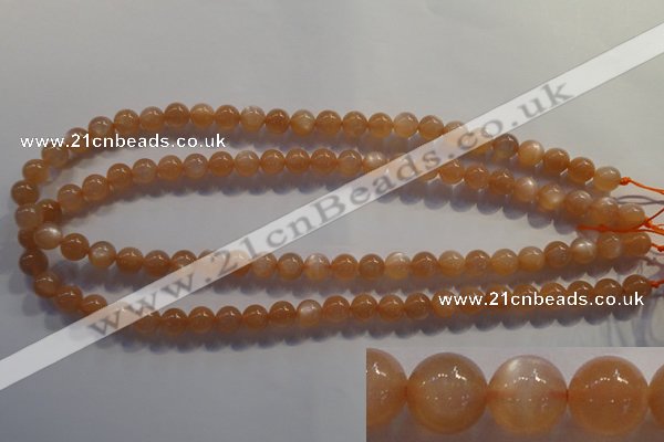 CMS732 15.5 inches 8mm round A grade natural peach moonstone beads