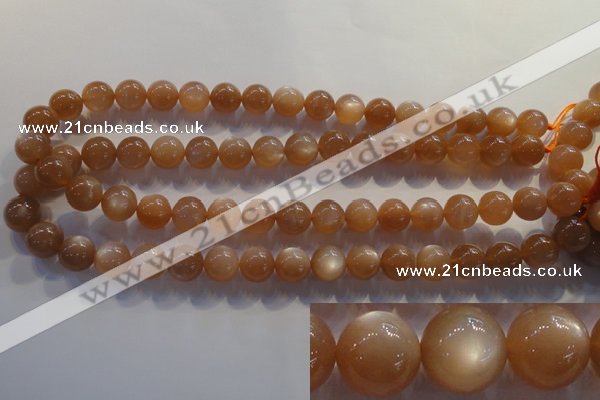 CMS734 15.5 inches 12mm round A grade natural peach moonstone beads