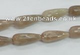 CMS74 15.5 inches 8*20mm faceted teardrop moonstone gemstone beads