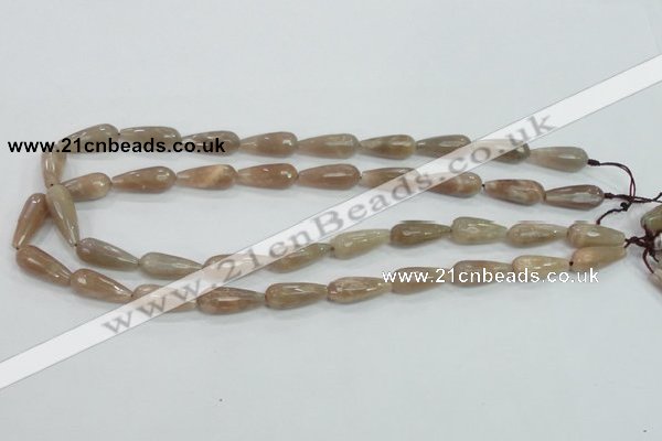 CMS74 15.5 inches 8*20mm faceted teardrop moonstone gemstone beads