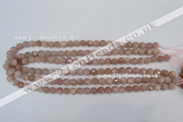 CMS764 15.5 inches 8mm faceted round natural moonstone beads