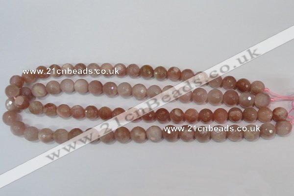 CMS765 15.5 inches 10mm faceted round natural moonstone beads