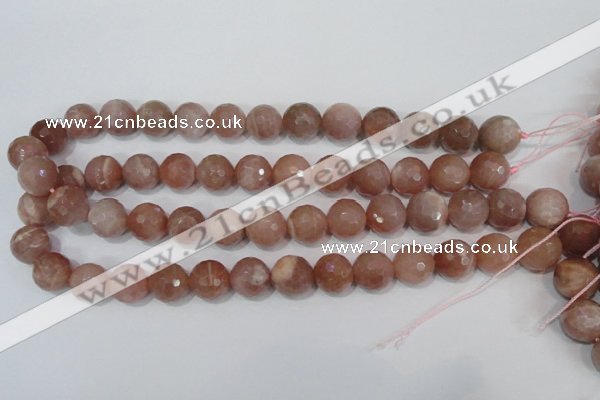 CMS767 15.5 inches 14mm faceted round natural moonstone beads