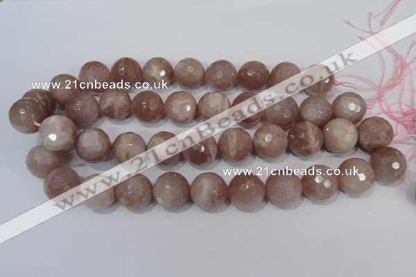 CMS769 15.5 inches 18mm faceted round natural moonstone beads