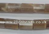 CMS77 15.5 inches 10*14mm faceted column moonstone gemstone beads