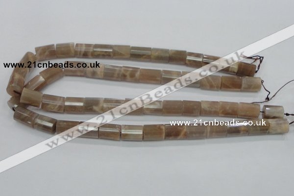 CMS77 15.5 inches 10*14mm faceted column moonstone gemstone beads