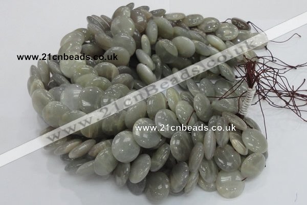 CMS79 15.5 inches 20mm flat round moonstone gemstone beads