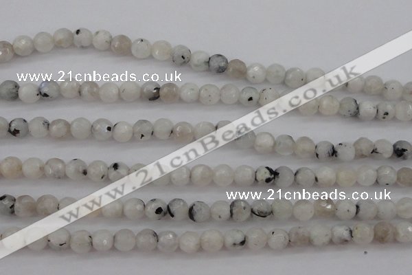 CMS801 15.5 inches 6mm faceted round white moonstone beads