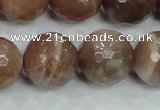 CMS82 15.5 inches 18mm faceted round moonstone gemstone beads