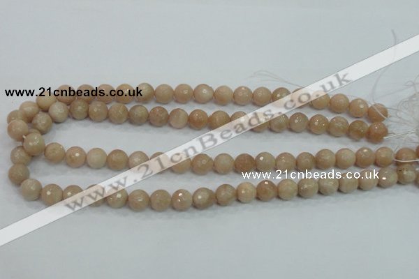 CMS84 15.5 inches 10mm faceted round moonstone gemstone beads