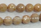 CMS85 15.5 inches 12mm faceted round moonstone gemstone beads