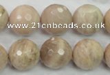 CMS86 15.5 inches 18mm faceted round moonstone gemstone beads