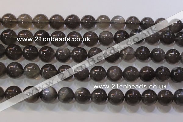 CMS861 15.5 inches 12mm round A grade natural black moonstone beads