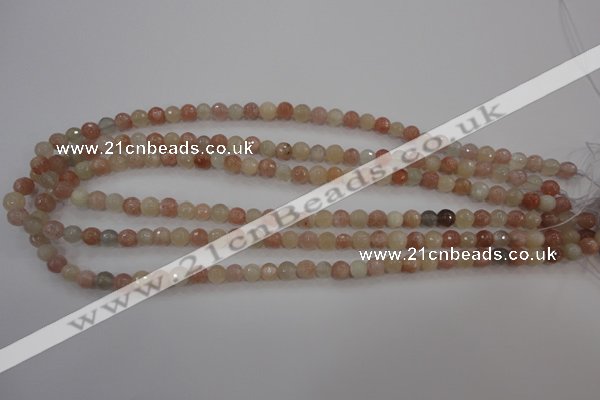 CMS870 15.5 inches 6mm faceted round moonstone gemstone beads