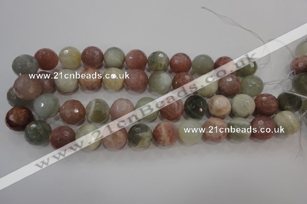 CMS876 15.5 inches 18mm faceted round moonstone gemstone beads