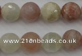 CMS882 15.5 inches 14mm faceted round moonstone gemstone beads