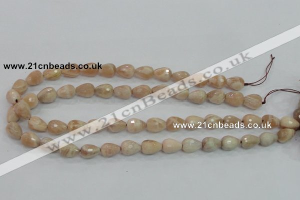 CMS89 15.5 inches 10*14mm faceted teardrop moonstone gemstone beads